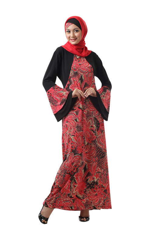 50 Gambar Model  Baju  Batik  Gamis Kombinasi  Terbaru Ayeey com