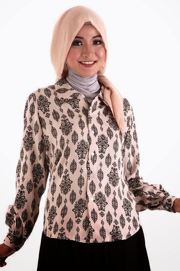  40 model baju batik remaja putri muslim lengan panjang 