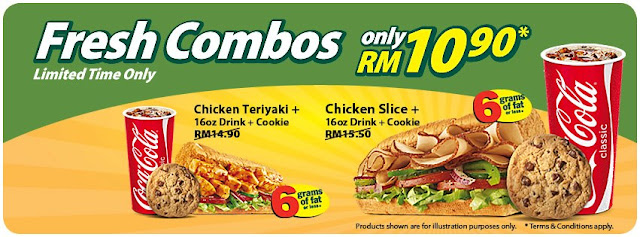 Subway Malaysia Restaurant: Fresh Combos Sandwich for only 