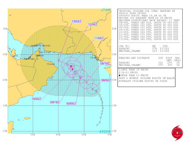 arabian sea tropical cyclone ashobaa track forecast june 2015 oman