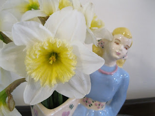 Daffodils and a Vintage Figurine Vase