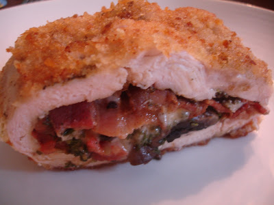 Mushroom, Bacon & Cheese Stuffed Chicken Breast