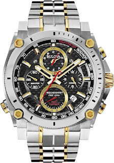 Bulova Men's Icon High Precision Quartz Chronograph Watch, Curved Mineral Crystal, 300m Water Resistant, Continous Sweeping Secondhand, Luminous Markers