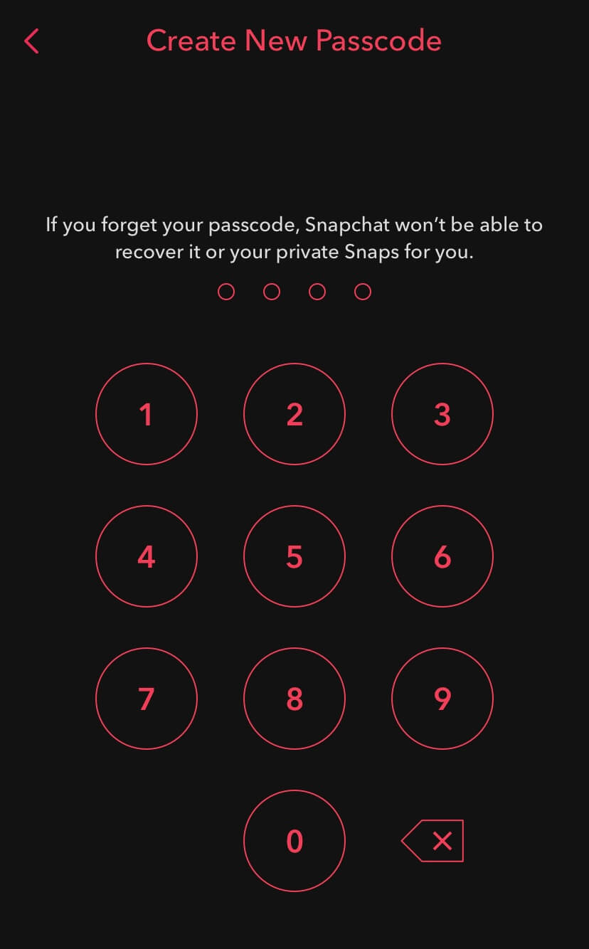 Create a new passcode for My Eyes Only on Snapchat