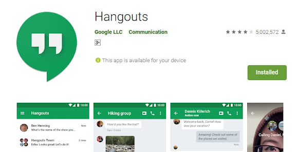 تطبيق Google Hangouts‏