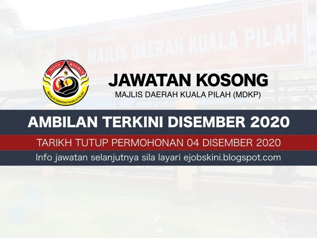 Jawatan Kosong Majlis Daerah Kuala Pilah (MDKP) Disember 2020