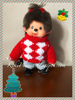 kiki monchhichi pull sweater tricot knitting handmade fait main poupée