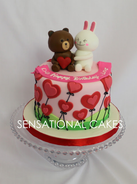 cony and brown line 3d cake singapore 