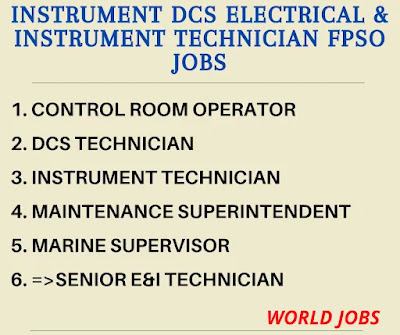 INSTRUMENT DCS ELECTRICAL & INSTRUMENT TECHNICIAN FPSO Jobs