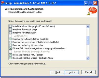 AIM AD HACK SCREEN