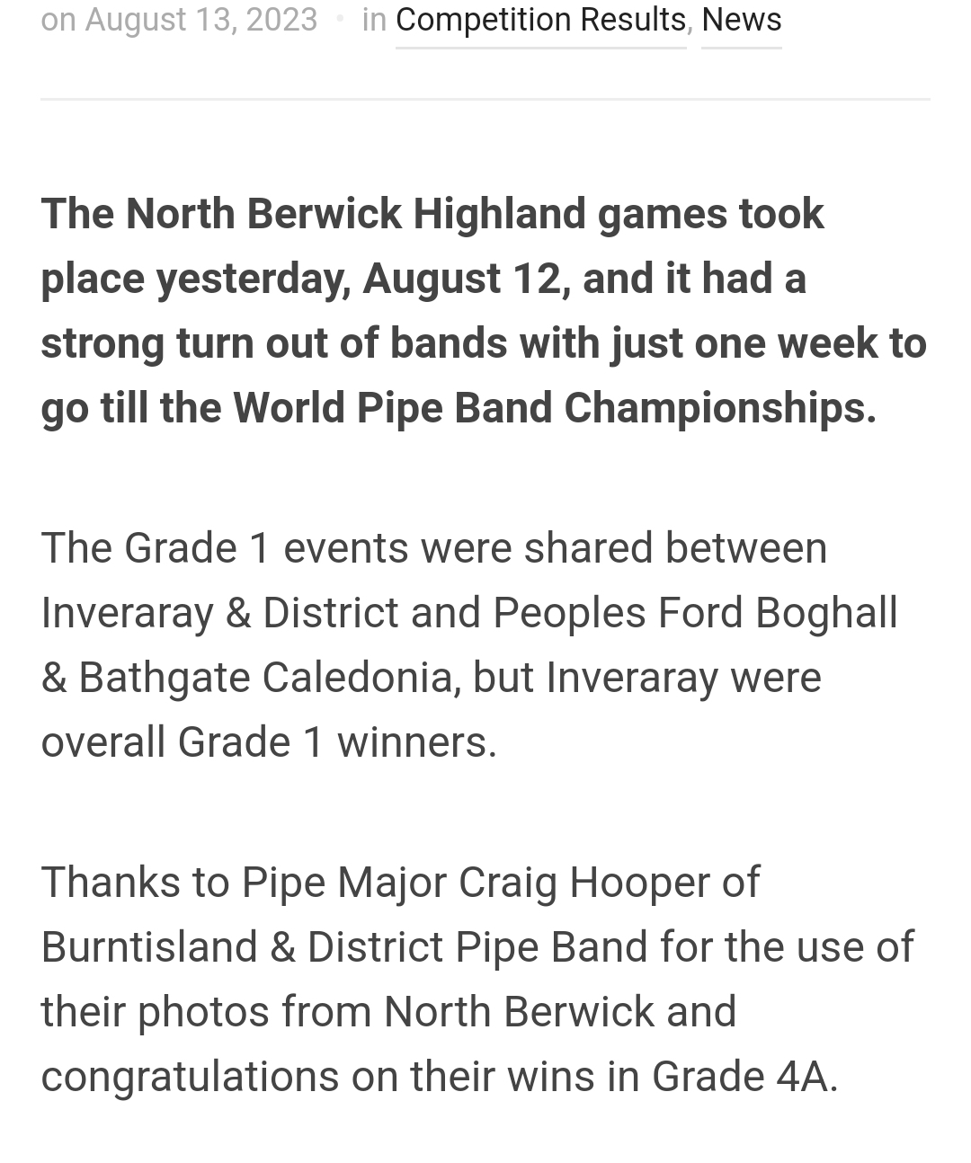 British Piping Competition