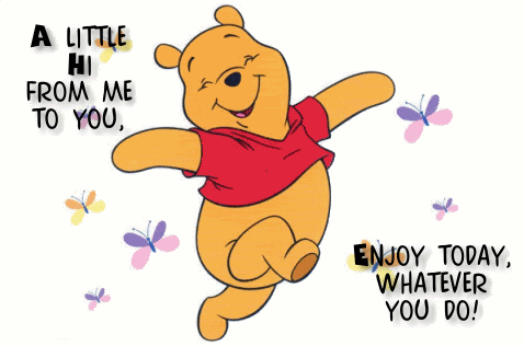 Animated gif image of dancing Teddy Bear saying hi