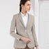 Solid Single Breasted Formal Women's Blazer  (Beige)