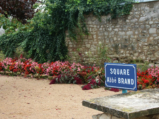 Square named after Resistance hero Father Brand, in La Roche Posay, Vienne, France. Photo by Loire Valley Time Travel.