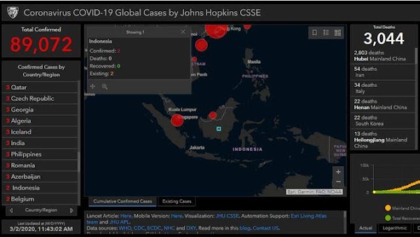 2 WNI Positif, Indonesia Resmi Masuk Peta Sebaran Virus Corona Sedunia