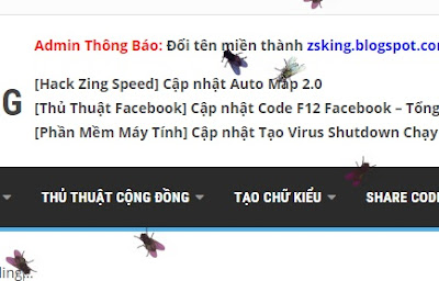 Share Code ruồi chạy trên web và blog