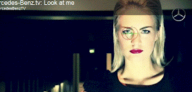 Elisha Cuthbert for the promotion of the Mercedes CLS video