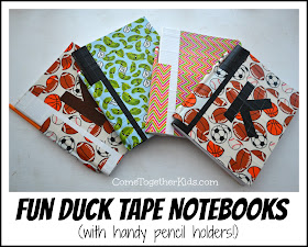 Duck Tape Notebooks with handy pencil holder