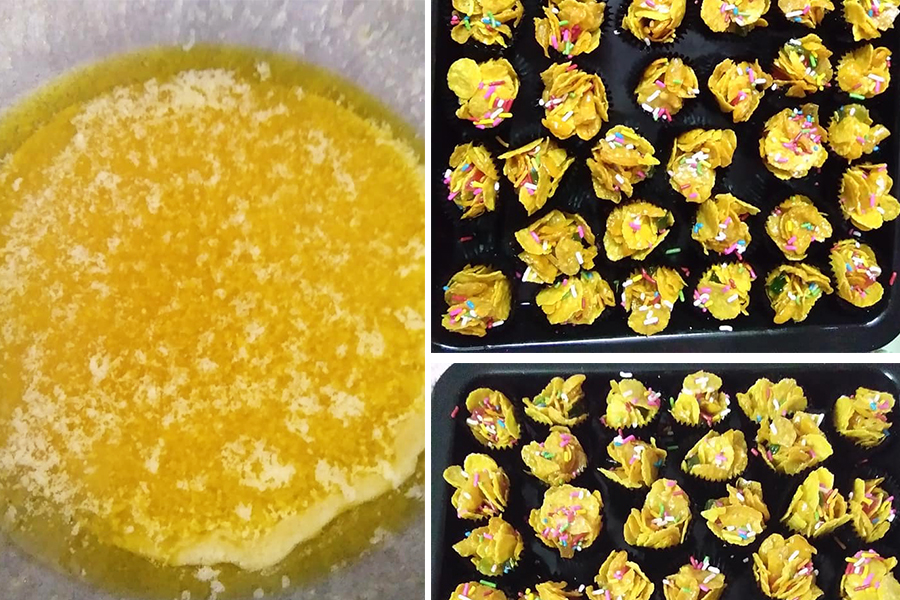 kuih raya 2021, kuih raya senang nak buat, resepi kuih raya, resepi biskut raya 2021, biskut raya paling mudah nak buat, cornflakes madu, tart nenas, cookies, biskut mazola