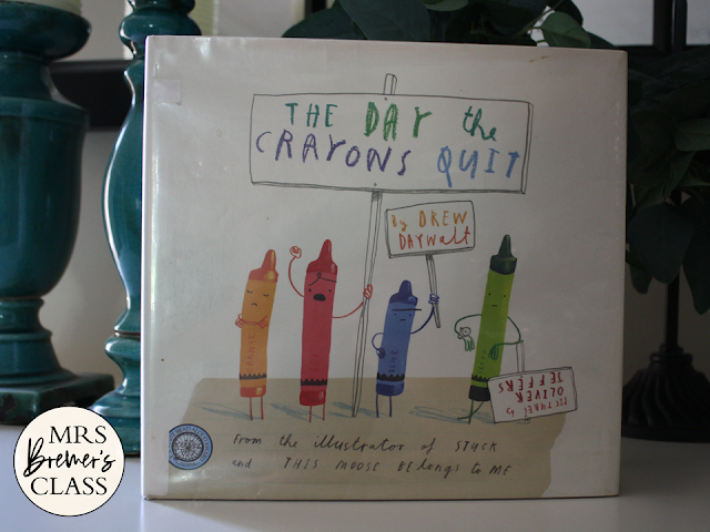 The Day the Crayons Quit book activities unit with literacy companion activities and a craftivity for Kindergarten and First Grade