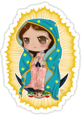 Dibujo de Nuestra Señora de Guadalupe o Virgen de Guadalupe a color