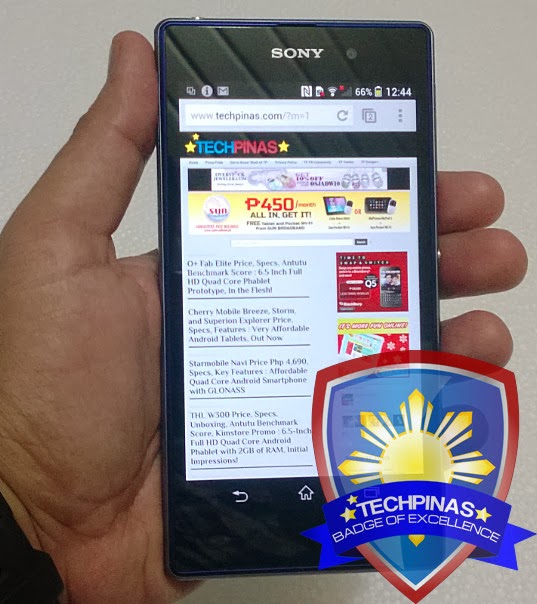 Sony Xperia Z1, TechPinas Badge of Excellence