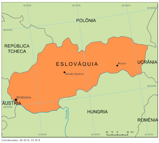 Blog de Geografia: Mapa da Eslováquia