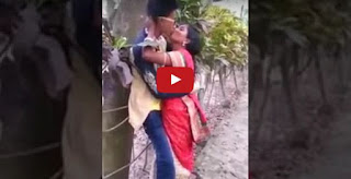 18Year Teen Boy Romance 32 Years Old Woman Garden caught on Camera