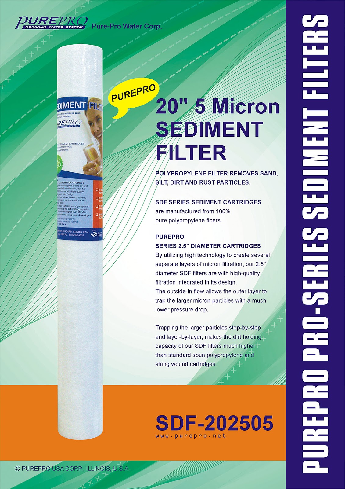 PurePro® USA 20" 5 Micron Sediment Filter PurePro SDF-202505