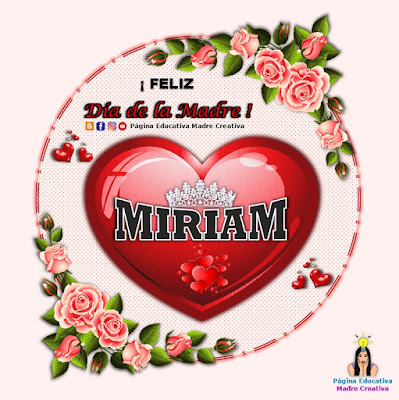 Nombre Miriam - Cartelito por el Día de la Madre