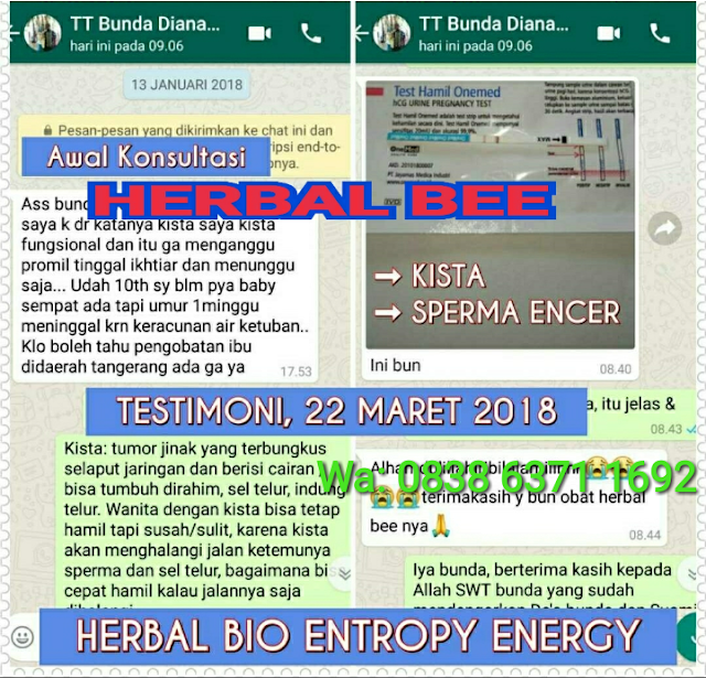 Testimoni Herbal Bee untuk kista