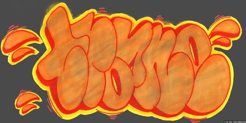 Orange Graffiti Throw up