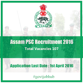 Assam PSC Recruitment 2016