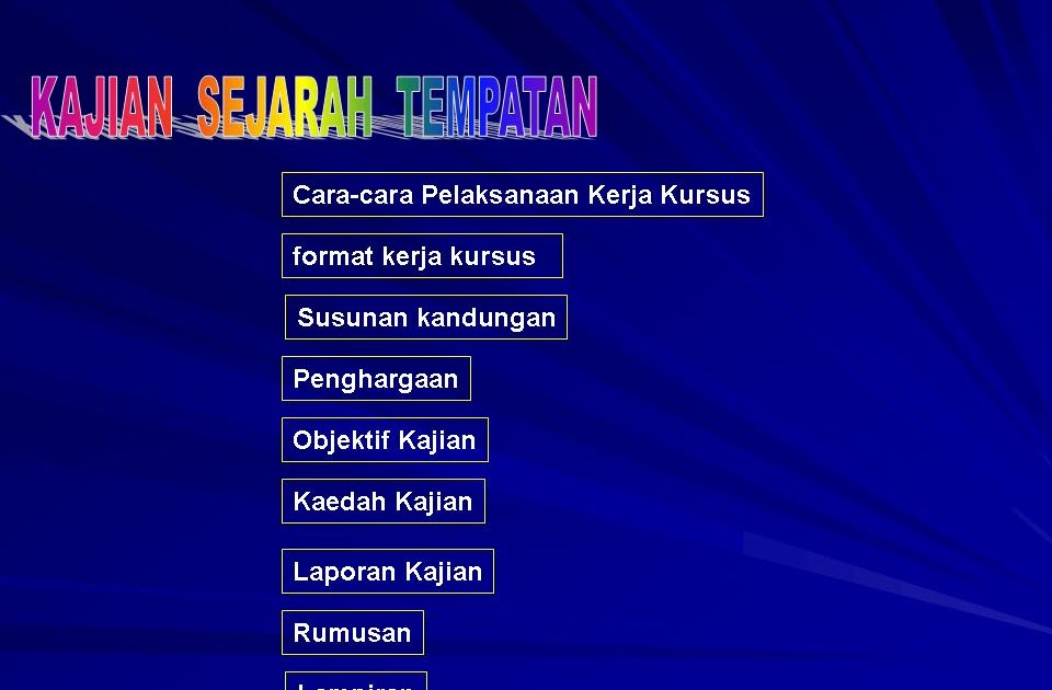 .sejarah tingkatan 1: Kajian Sejarah Tempatan