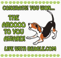 AROOO award from lifewithbeagle.com