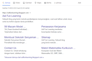 cara dapat sitelink untuk blogspot