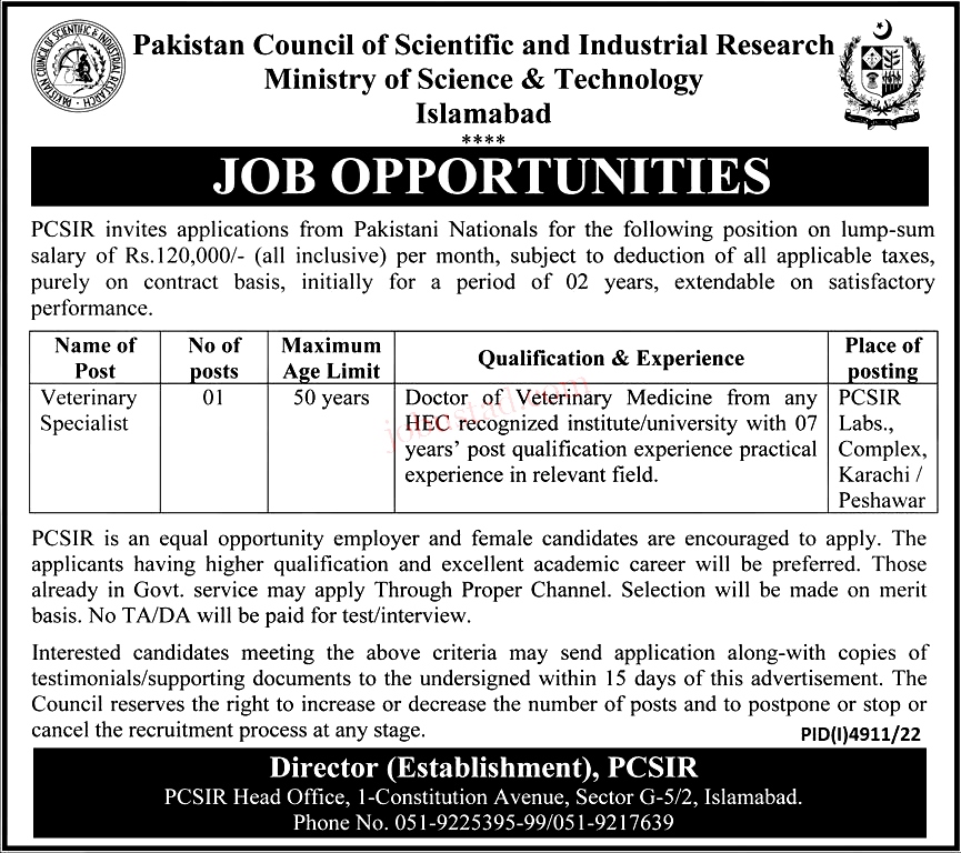 Pakistan Council of Scientific and Industrial Research, Islamabad