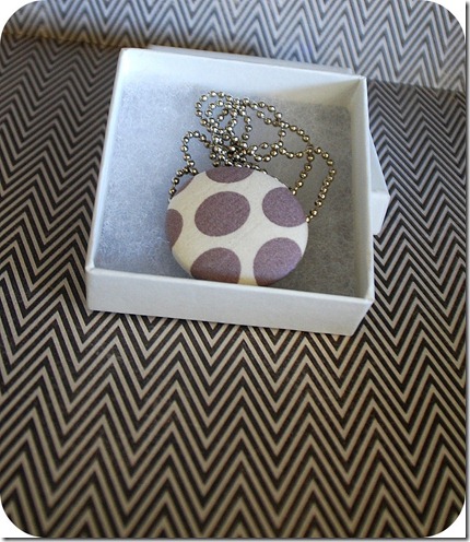 plain covered button pendant