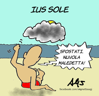 ius soli, vacanze, abbronzatuta, umorismo, priorità, satira, vignetta