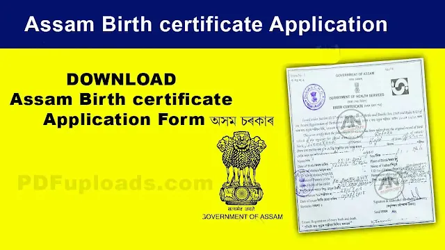 Assam Birth certificate Application Form PDF