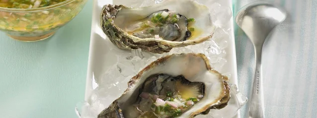 Oysters with shallot vinaigrette