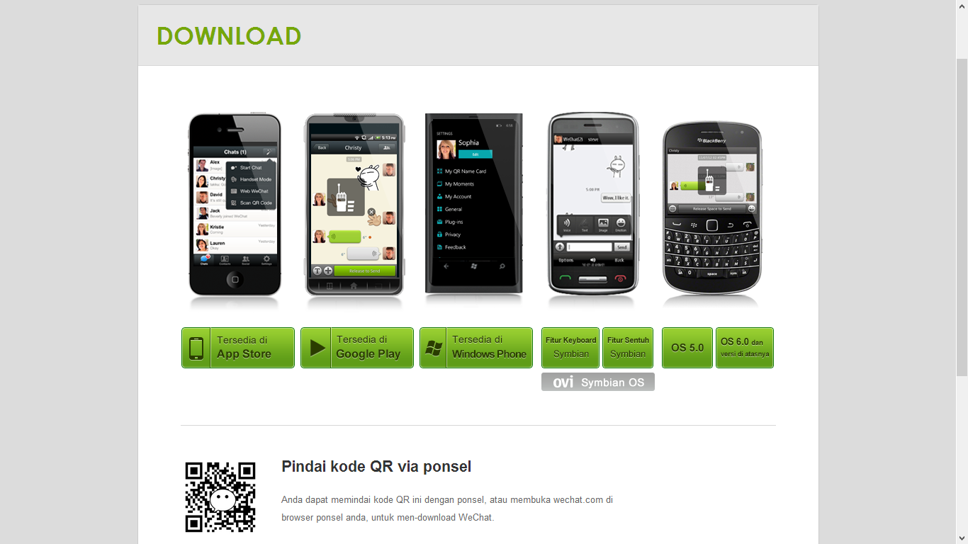 Aplikasi WeChat Terbaru Untuk BB, Android, Iphone dan Windows Phone 