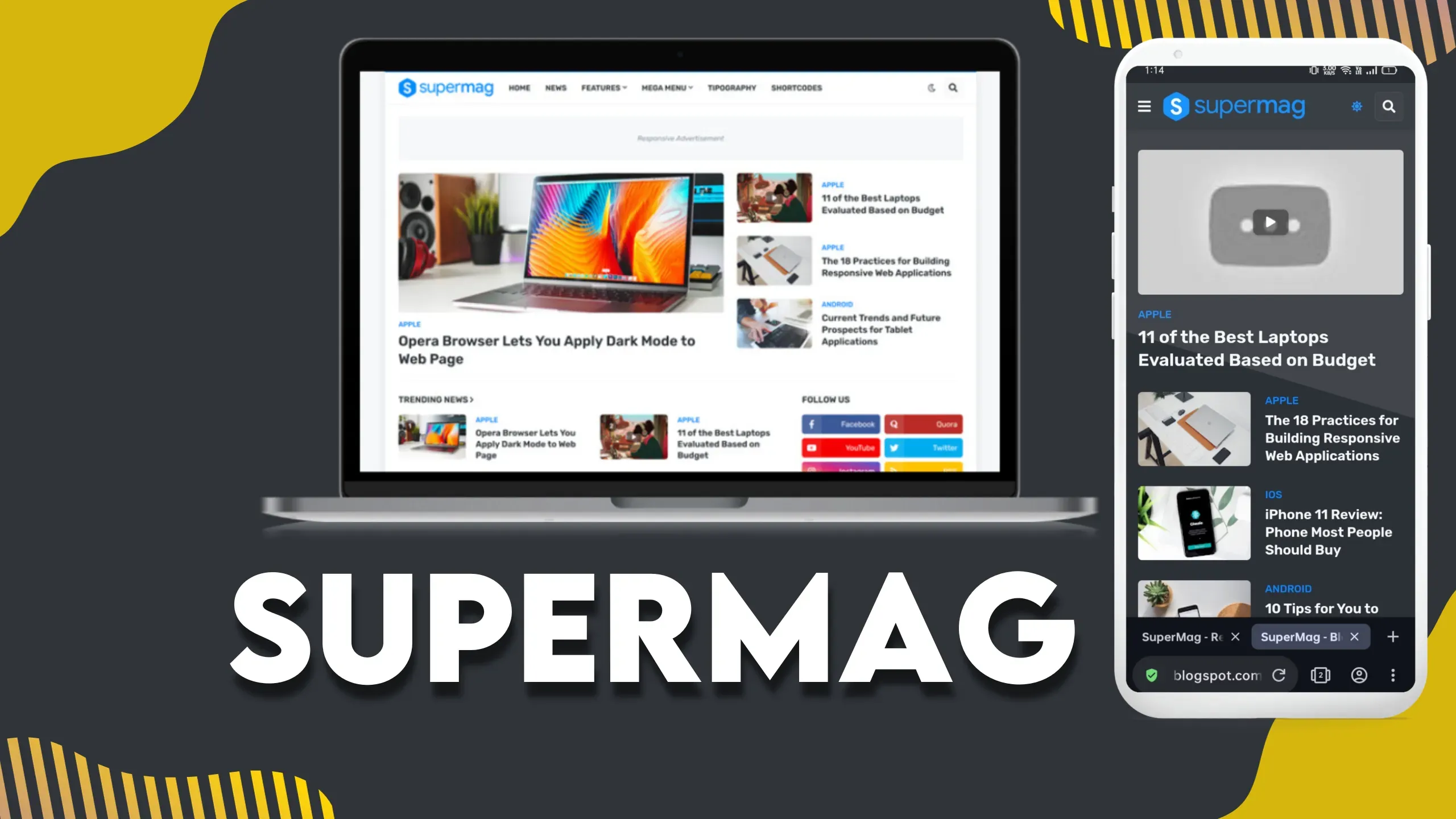 Supermag premium blogger template free download