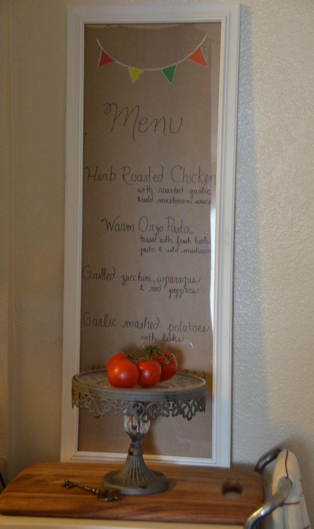 I made this menu board for our wedding last year and didn't have the heart