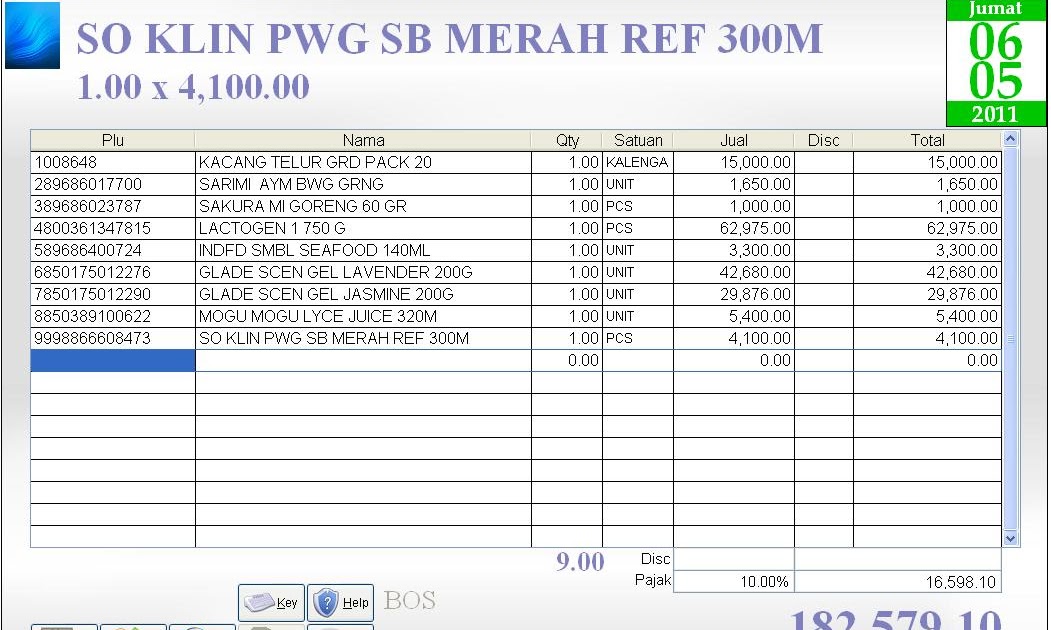 Form Penjualan Pos  GAP (Godong Aplikasi)