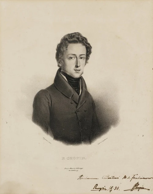 Portrait de F. Chopin lithographié par Gottfried Engelmann