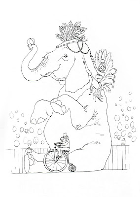 Circus Elephant Coloring Pages