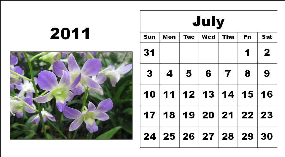 july calendar 2011 with holidays. July 2011 Calendar
