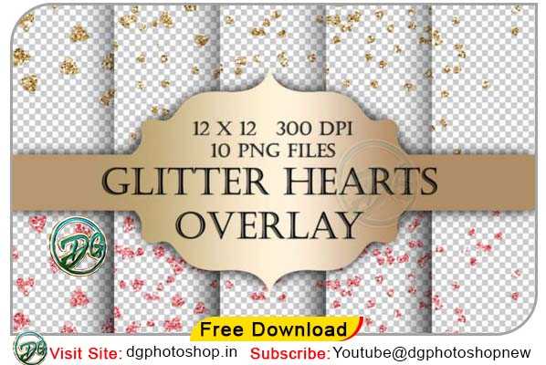 Glitter Hearts Digital Clip Art Free Download