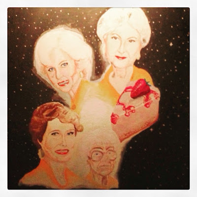 Mike Denision Golden Girls in space portraits with cheesecake